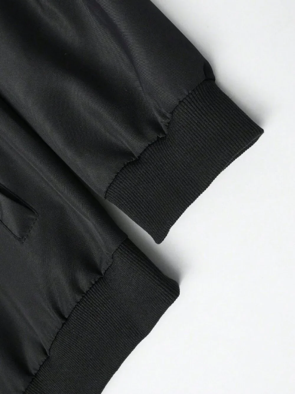 Black Casual Men's Slim-Fit Lightweight Zip-Up Baseball Jacket